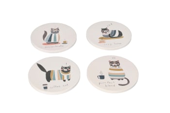  Printed Coasters Set 4pcs 10.1cm 