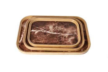 Rectangular Marbled Serving Tray 3pcs