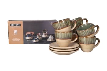  Expresso Cups &amp; Saucer 12pcs 100ml - default