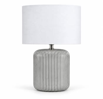 White &amp; Grey Porcelain Table Lamp 37.5cm - default