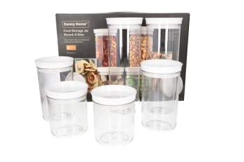 Round Food Storage Jar Set 6pcs  - default