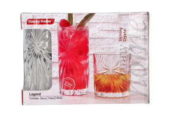 6 Tall Tumbler Glasses 330ml - default