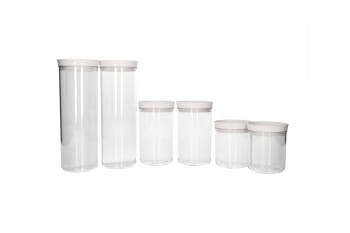 Round Food Storage Jar Set 6pcs  - default