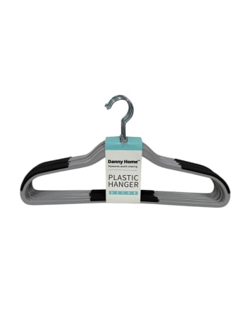 Grey Plastic Hangers 10Pcs - default