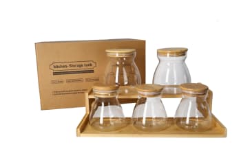 Spice Jar Set with Stand 6pcs - default