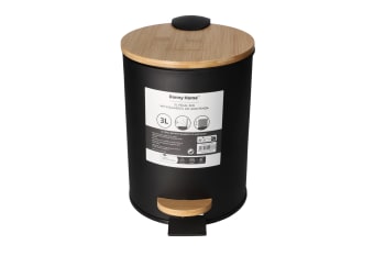 Bamboo Pedal Trash Can 3L - default