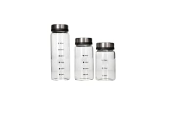 Glass Storage Spice Jars 3pcs