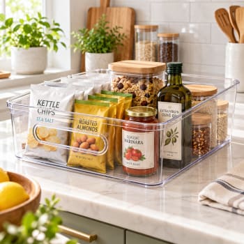 Pantry Storage Organizer Bin with Handles 38.3cm