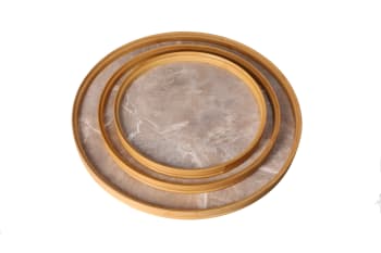 Round Marbled Serving Tray 3pcs