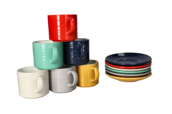  Expresso Coffee Cups &amp; Saucer 12pcs 200ml   - default