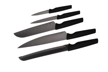 Black Knife with Stand Set 5pcs - default
