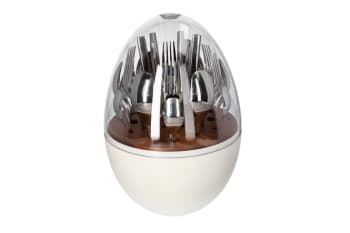 Silver Egg Shaped 24pcs Cutlery Set  - default