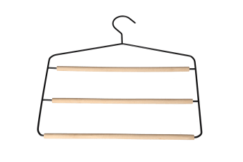 Black Iron &amp; Wood Trouser Hanger 34.6cm  - default