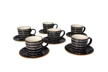 12Pcs Glazed Cup And Saucer Set 200ml