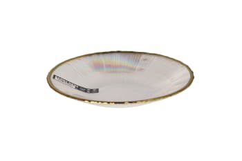 Pearl Striped Deep Plate 8.75 Inch