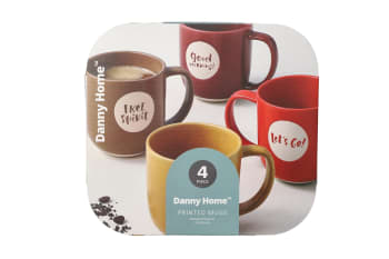 Porcelain Printed Mug Set 4pcs 400ml