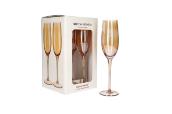 Orange Crystal 4 Pcs Champagne Glasses 25cm