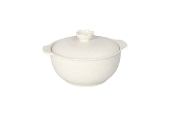White Casserole With Lid &amp; Handles 8.5 Inch 