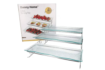 Serving Glass Platter Set 4pcs  - default