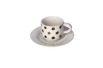 Ceramic Tea Cup &amp; Saucer 12pcs 80ml - default