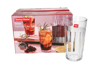 Stripe Highball Crystal Glasses 6pcs