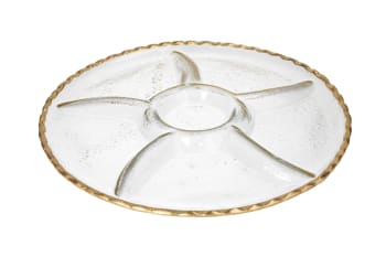 6 Grid Glass Serving Platter 32.4cm