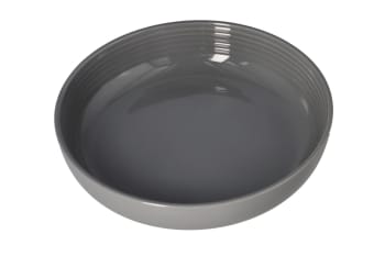 Grey Striped Deep Plate 22.3cm