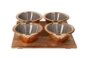 Bamboo Tray &amp; Pastry Bowls 5pcs - default