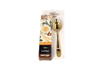 Gold Stainless Steel Titanium Dessert Spoon 6pcs 8cm