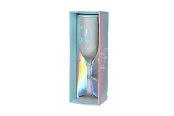 50th Happy Birthday Champagne Satin Glass  - default