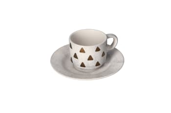 Ceramic Tea Cup &amp; Saucer 12pcs 80ml - default