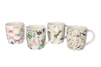 Porcelain Printed Mugs Set 4pcs 360ml