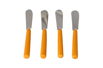 4 Pcs Orange Porcelain Butter Knife Set  