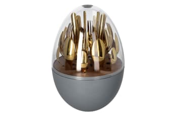 Gold Egg Shaped 24pcs Cutlery Set 