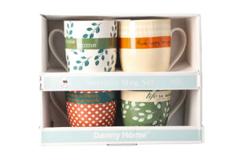  Ceramic Artistic Mug 4pcs 10.5cm