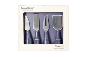 4 Pcs Blue Porcelain Cheese Knife Set   - default