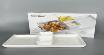 Serving Platter &amp; Dipping Bowls 3pcs - default