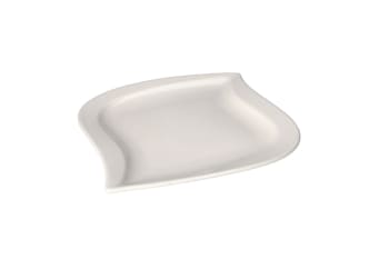 White Ceramic Wavy Dessert Side Plate 21cm 8 Inch - default
