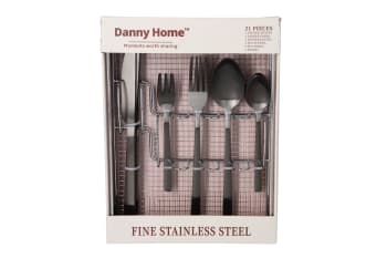 21-Piece Black Cutlery Set - default