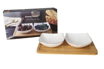  Dessert Bowls &amp; Tray Set 3pcs