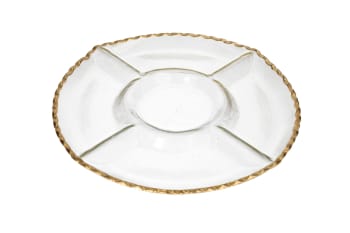 5 Grid Glass Serving Platter 33.2cm