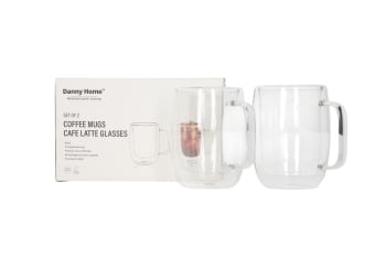 Double Walled Glass Mug with Handle 300ml