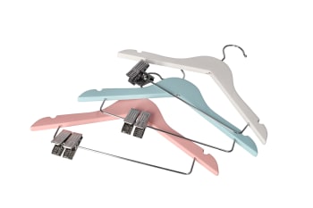 Kiddies Wooden Hangers With Clips 3Pcs