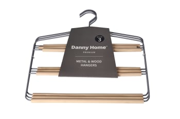 Grey Iron &amp; Wood Trouser Hanger 34.6cm  - default