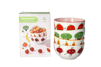 Mixed Colour Dessert Bowl 4pcs 7.4" - default