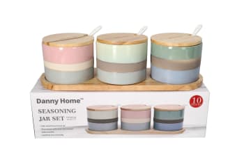 Two Toned Seasoning Canisters Set 10pcs