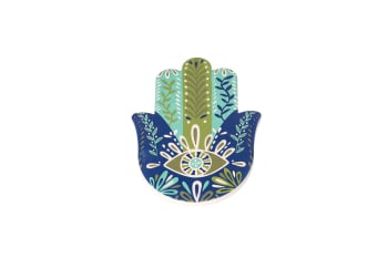 Ceramic Hamsa Hand Coaster 11cm	 