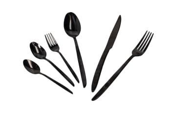 6 Black Dinner Fork 21cm - default