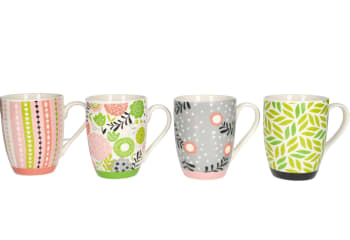 Ceramic Artistic Mugs 4pcs 360ml