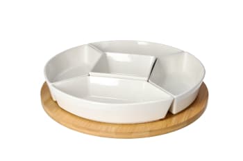 Bamboo Lazy Susan Snack Platter 